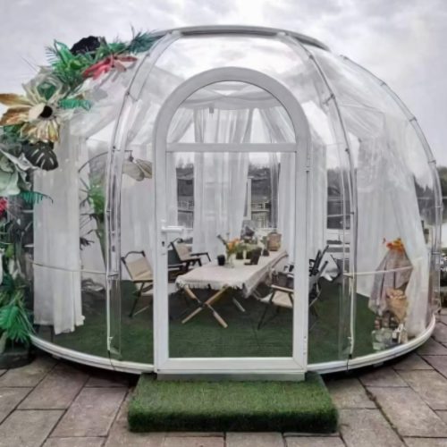 Buborékház 360 fokos átlátszó polikarbonát 4,5m x 2,9 m ( 15,9 m2 )