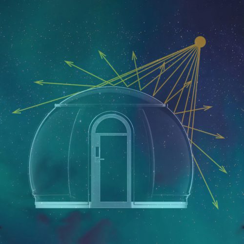 Buborékház 360 fokos átlátszó polikarbonát 3m x 2,6m